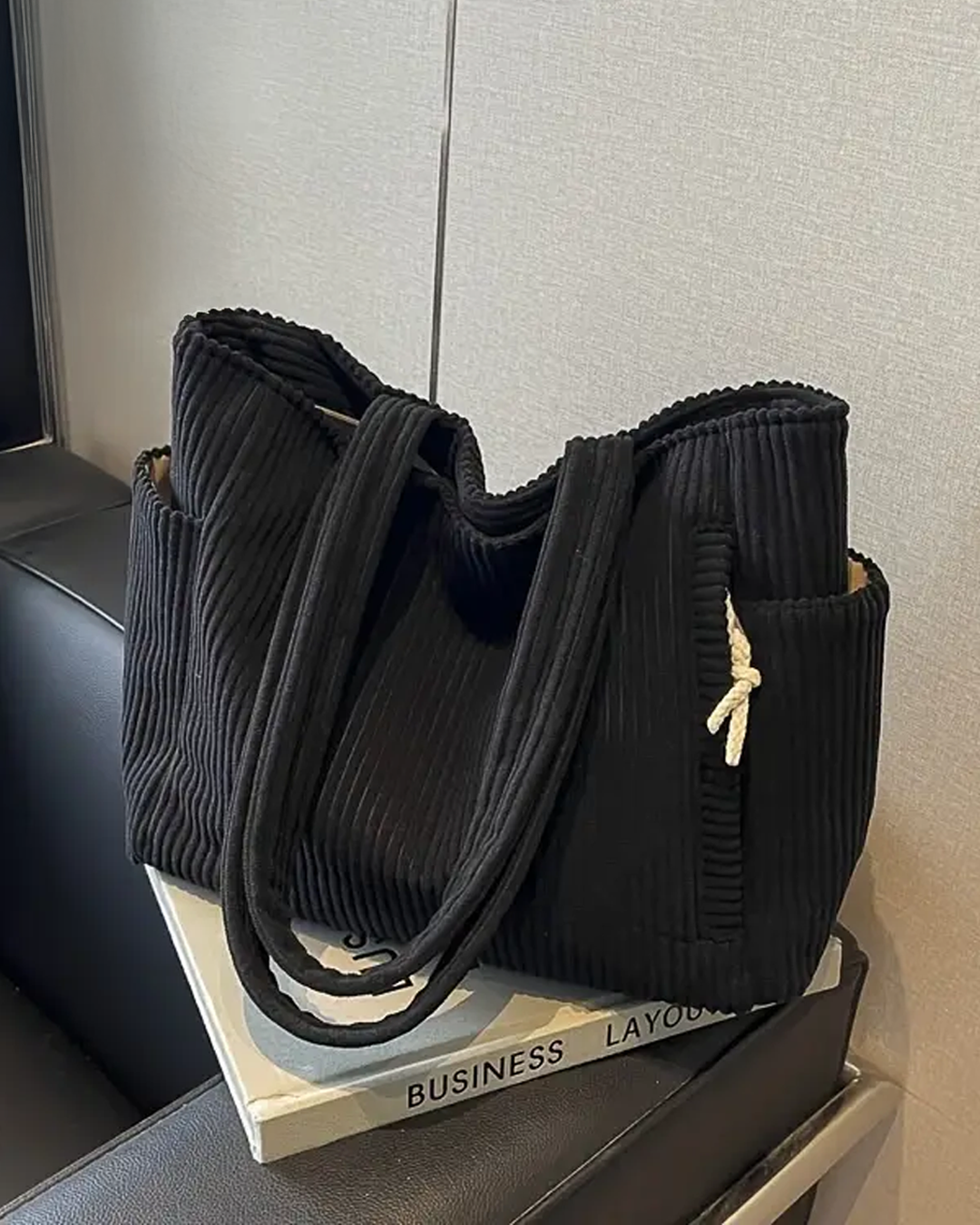 Sophia Ribbed Tote Bag