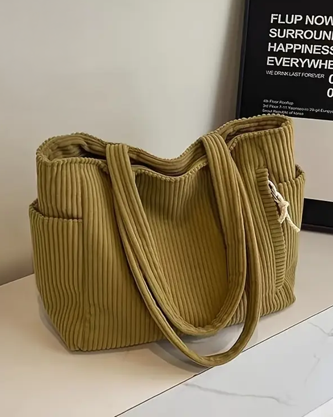 Sophia Ribbed Tote Bag