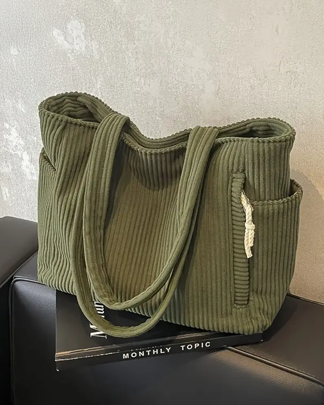 Sophia Ribbed Tote Bag