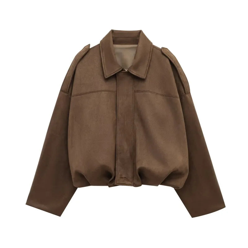 Abby | Suede Bomber Jacket