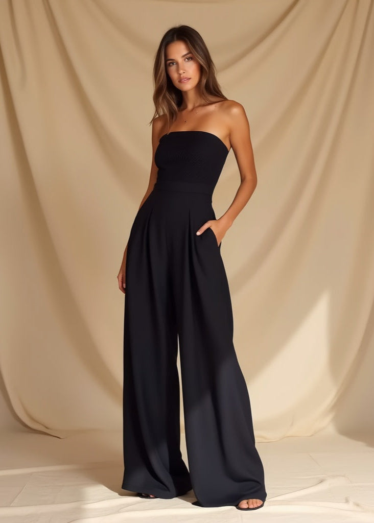 Aurora Wide Leg Strapless Jumpsuit