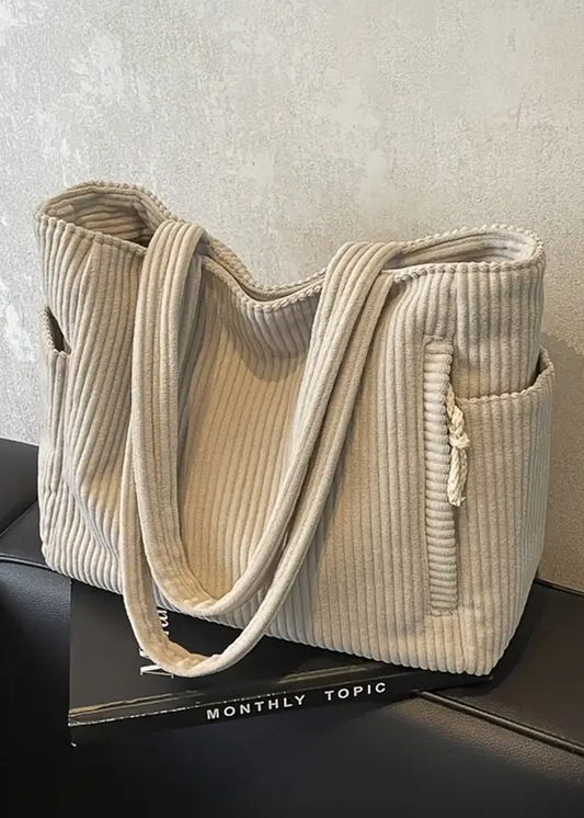 Sophia Ribbed Tote Bag