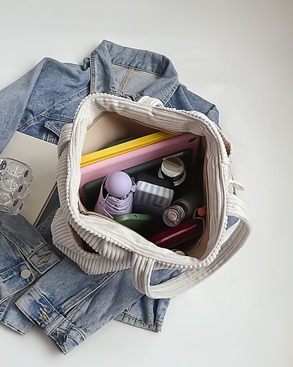 Sophia Ribbed Tote Bag