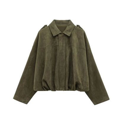 Abby | Suede Bomber Jacket