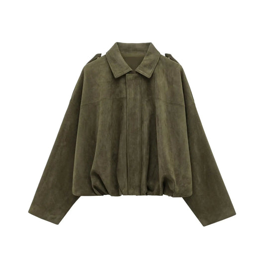 Abby | Suede Bomber Jacket