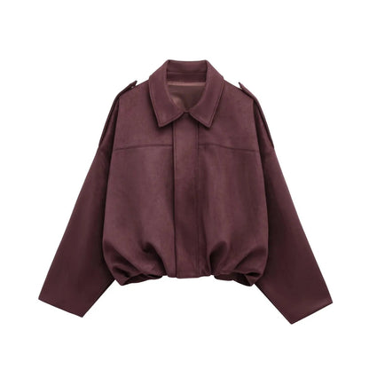 Abby | Suede Bomber Jacket